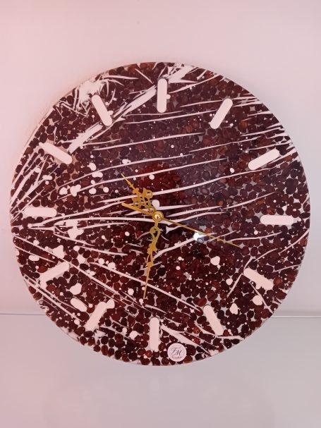 Uhr aus Epoxid mit Kaffeebohnen 70,-€